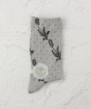 ◆PP 光沢 レースドット クルーソックス