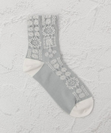 ◆あなたに優しい レースパッチワーク クォーターソックス