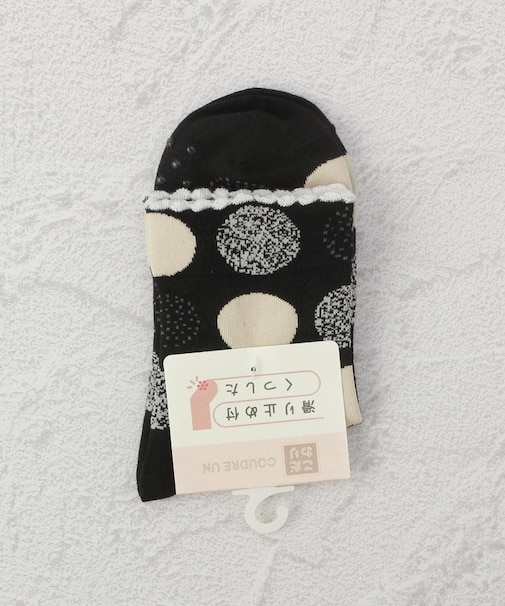 ◆コダワリ スベリ止 水玉 クォーターソックス