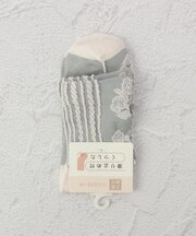 ◆コダワリ スベリ止ラインフラワ クォーターソックス