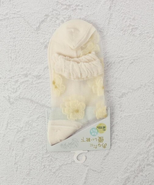 ◆あなたに優しい シースルーシンプル花 クォーターソックス