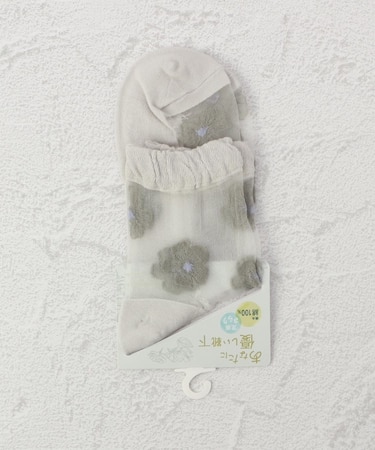 ◆あなたに優しい シースルーシンプル花 クォーターソックス