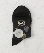 ◆PP 付属付パール調リボン クォーターソックス