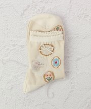 ◆PP 付属付パール調リボン クォーターソックス