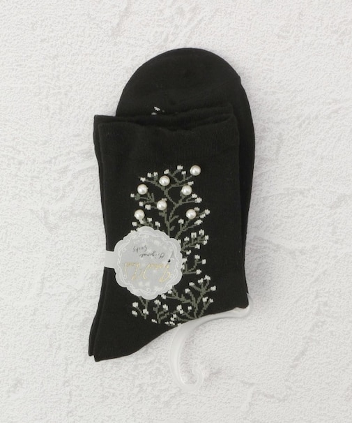 ◆PP 付属付カスミソウパール調 クォーターソックス