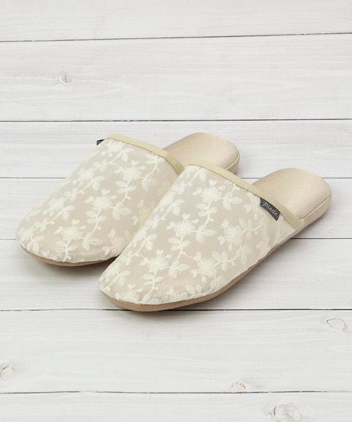 ピエーデ メッシュレーススリッパ フラワー
