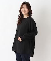 リップル 長袖レイヤードプルオーバーシャツ