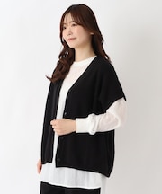 鹿の子編み 肩落ちニットベスト