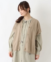 鹿の子編み 肩落ちニットベスト