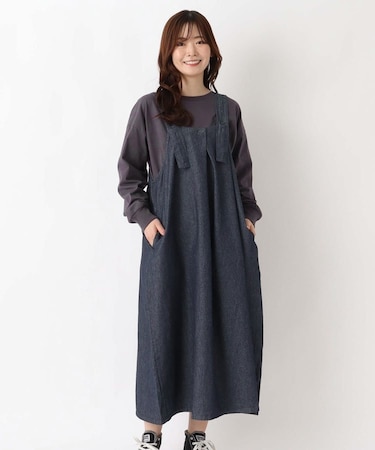 【ワンズテラスオリジナル】フロントタック ジャンパースカート