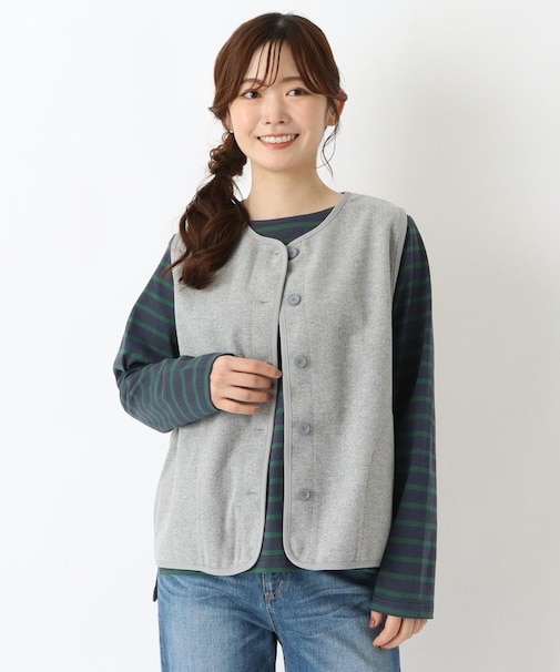 ウールライク パイピングベスト