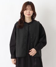ウールライク パイピングベスト