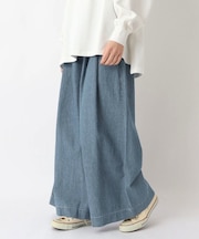 デニムタックワイドパンツ