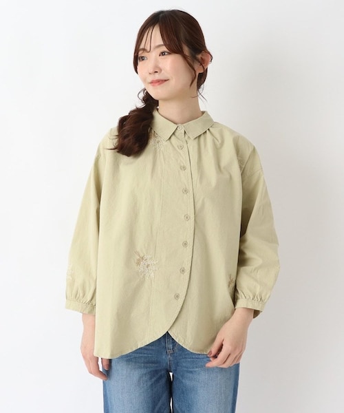 花刺繍入り7分袖ブラウス｜ワンズテラスの通販｜&mall（アンドモール