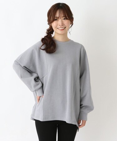 コットンミニ 裏毛切替ワイドプルオーバー