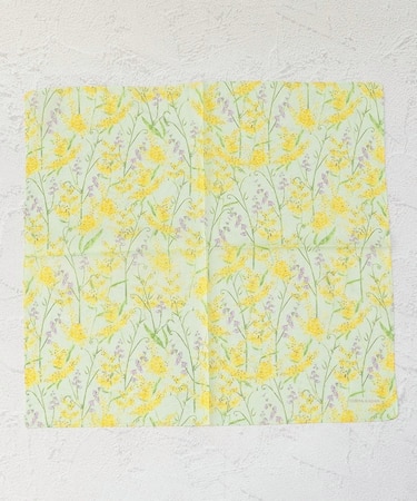 ◆日比谷花壇 プリントハンカチ ミモザ