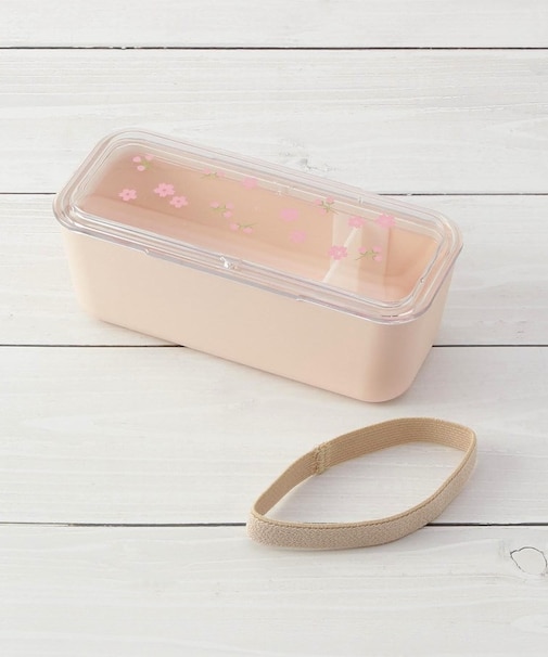 【ワンズテラスオリジナル】クリア 1段ランチボックス サクラ 480ml