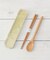 【ワンズテラスオリジナル】クリア 木製箸・スプーンセット ミモザ