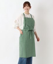 カラードギンガム ロングエプロン