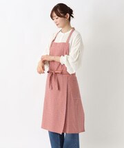 カラードギンガム ロングエプロン