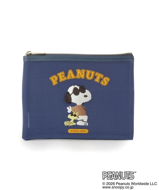 SNOOPY フロッキーフラットポーチ