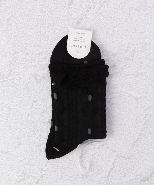 ◆フラワーラインメッシュ クォーターソックス