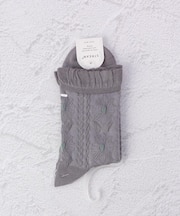 ◆フラワーラインメッシュ クォーターソックス