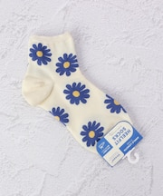 ◆花柄かかと直角アンクレット クォーターソックス