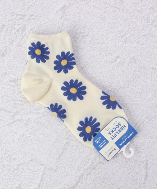 ◆花柄かかと直角アンクレット クォーターソックス