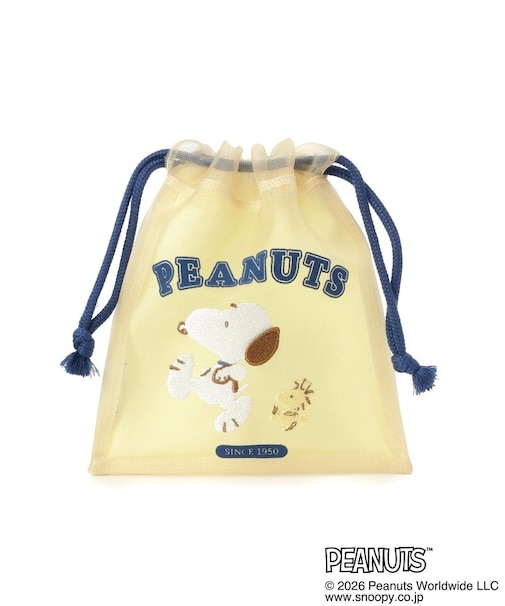 SNOOPY フロッキー巾着