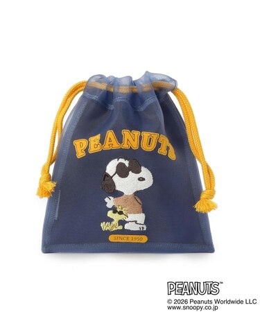 SNOOPY フロッキー巾着