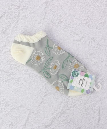 ◆花柄フロートスニーカー アンクルソックス