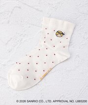 ◆【ワンズテラス限定】パティ＆ジミー 顔左右異刺繍 クォーターソックス