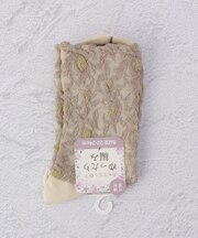 ◆フロート花柄ゆったり編み クォーターソックス