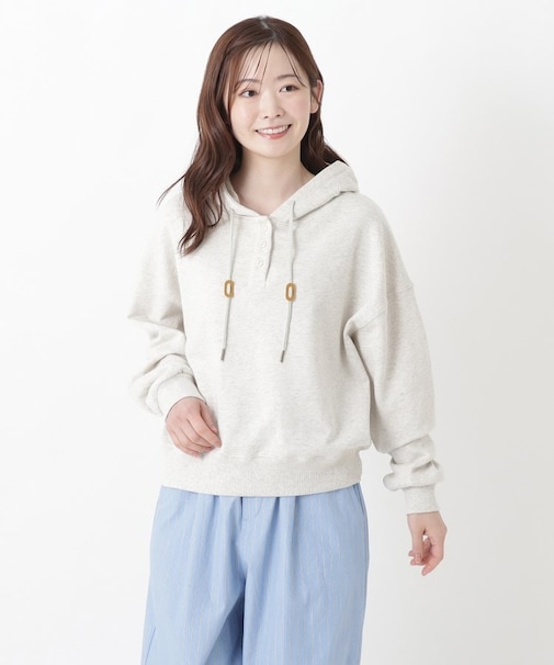 裏毛フード付きプルオーバー