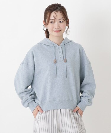 裏毛フード付きプルオーバー