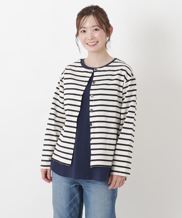 バスク クルーネックカーディガン