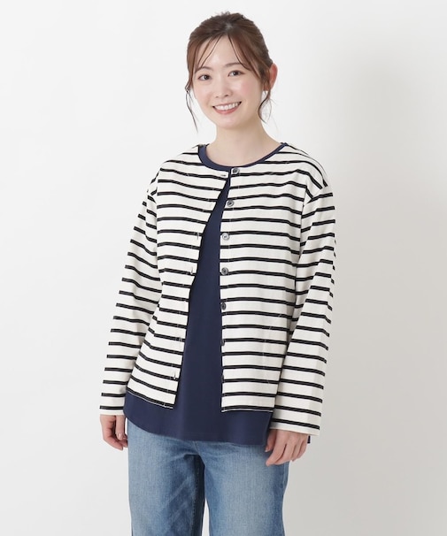 バスク クルーネックカーディガン