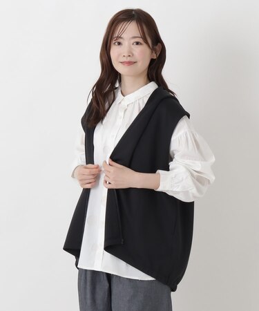 ポンチ フード付きジレ