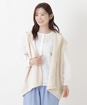 ポンチ フード付きジレ