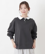 ポロ衿プルオーバー