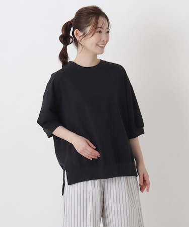 リブコンビ 5分袖かぶりシャツ