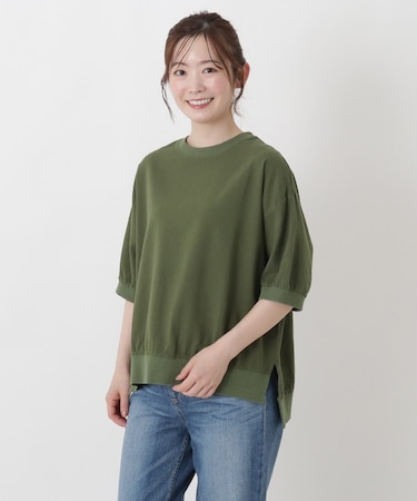 リブコンビ 5分袖かぶりシャツ