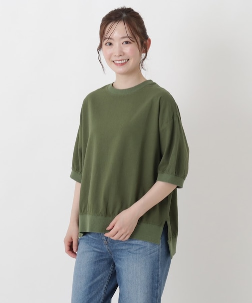 リブコンビ 5分袖かぶりシャツ