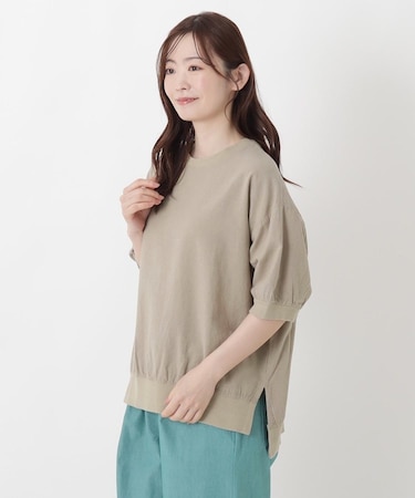 リブコンビ 5分袖かぶりシャツ