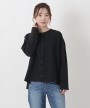 異素材コンビカーディガン