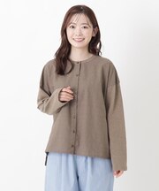 異素材コンビカーディガン