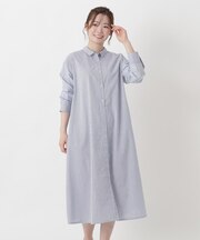 マルチストライプ シャツワンピース
