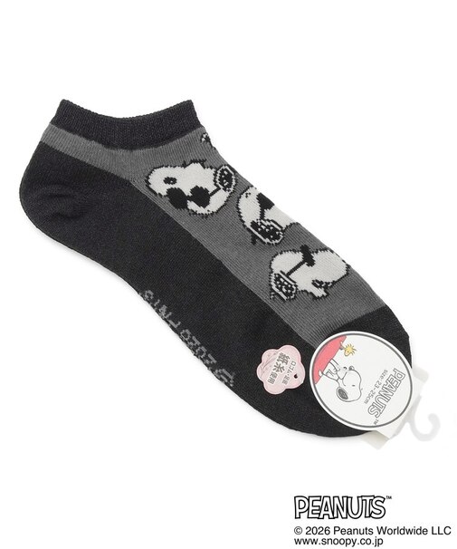 ◆SNOOPY アンクル 紙糸ソックス ジョー・クール顔柄