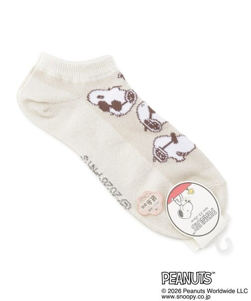 ◆SNOOPY アンクル 紙糸ソックス ジョー・クール顔柄
